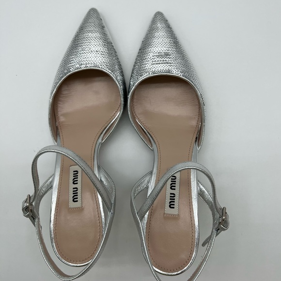 Authentic Miu Miu silver slingbacks - Picture 4 of 13
